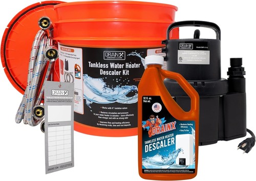 Tankless water heater flushing - water,