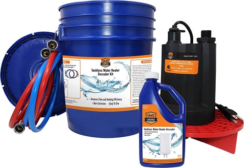 Tankless water heater flush - water,